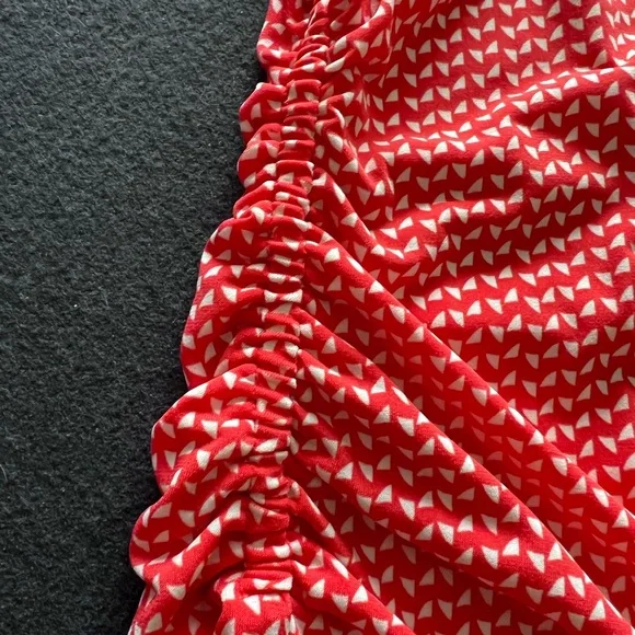 Vince Camuto Red & White Sleeveless V-Neck Top Size Large Orange red color #A-4 - Picture 5 of 5